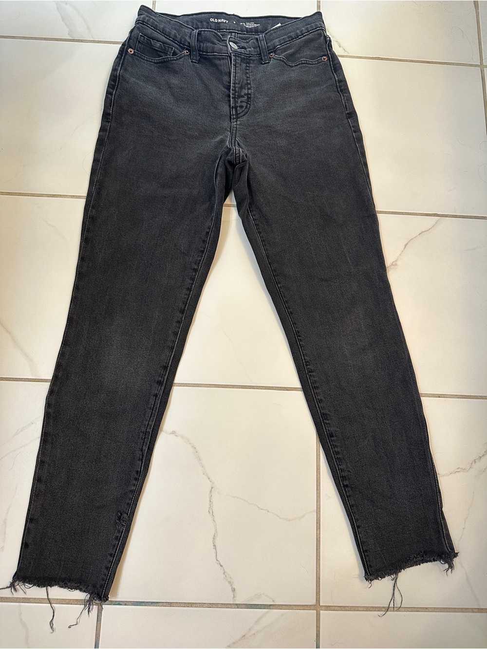 Black straight leg jeans